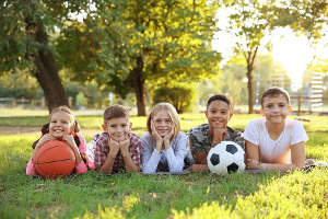 Kids rest after sports