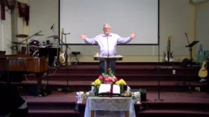 Rev Scott Cross speaks at Shiloh Christian Centre