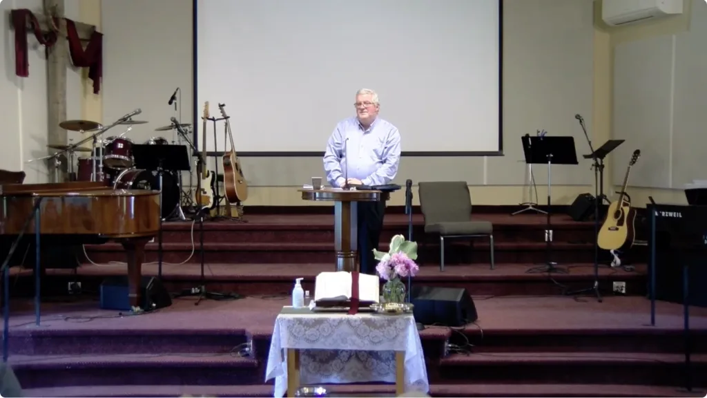 Rev Scott Cross speaking at Shiloh on June 21, 2026