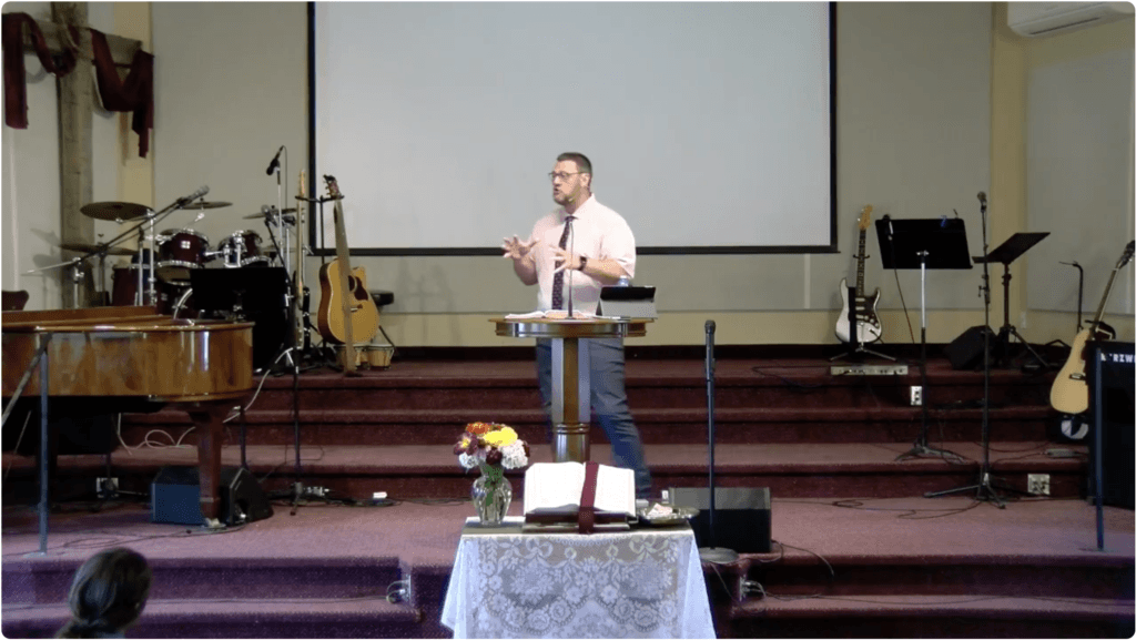 Rev Martin Chipp-Smith speaks at Shiloh on July 26, 2026